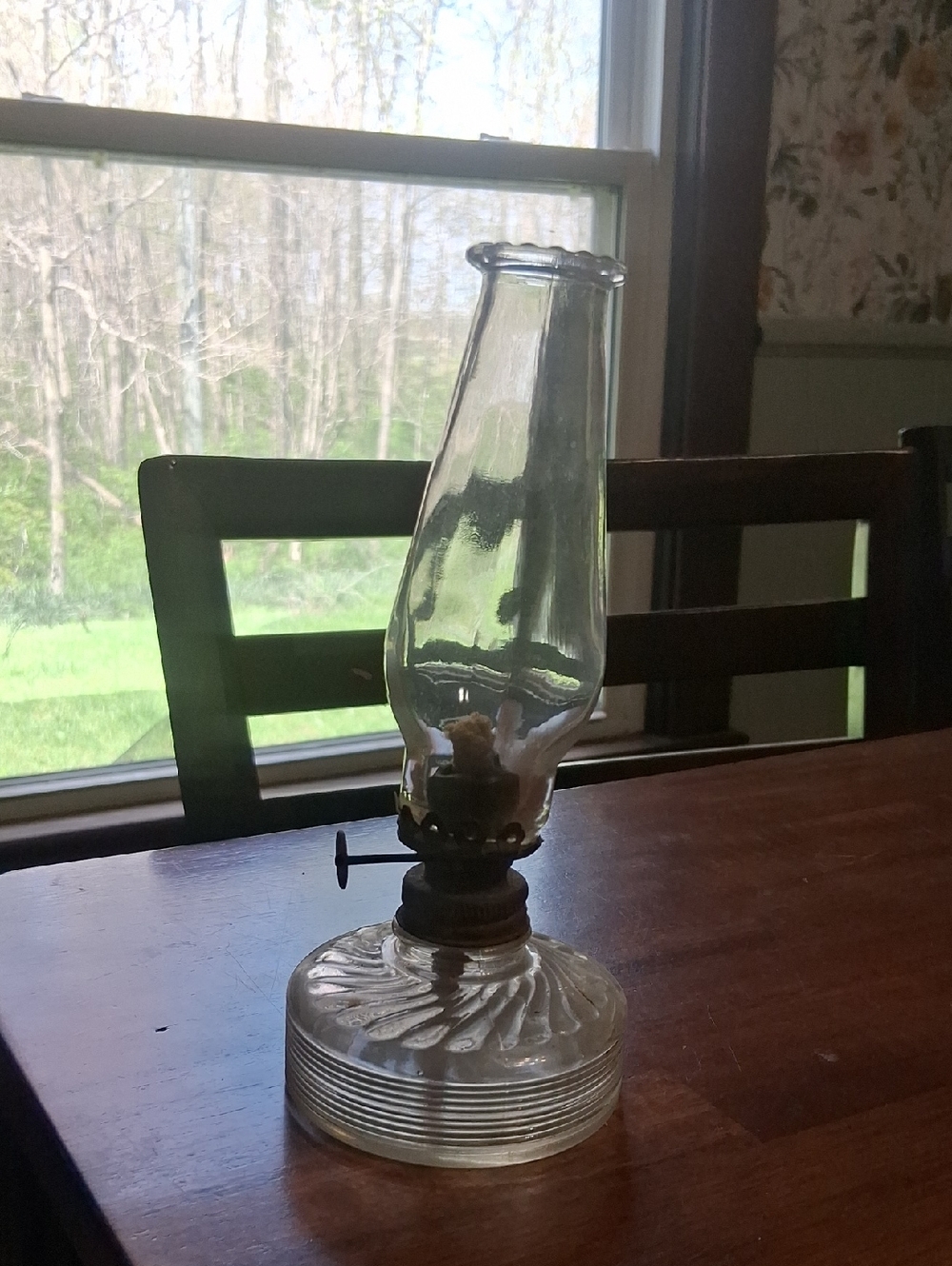 Clear Glass Antique-Style Oil Lamp - Home Accents
